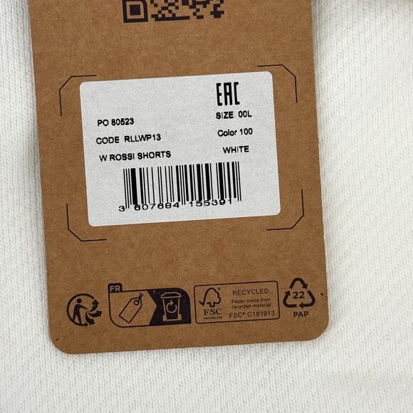 Rossignol Rossi Cotton Comfort Shorts Women's Size Large White Drawstring - Picture 6 of 9